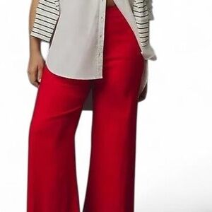 Maeve Vibrant Red Wide-Leg Pants